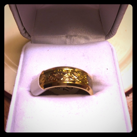 Men’s tungsten gold ring - Picture 1 of 1